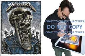 Emek Golan signed Metallica gig poster 8x10 photo COA exact proof autograph STAR