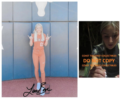 Lauren Burke signed Texas Longhorns 8x10 softball photo COA Proof autograhed Model, Star