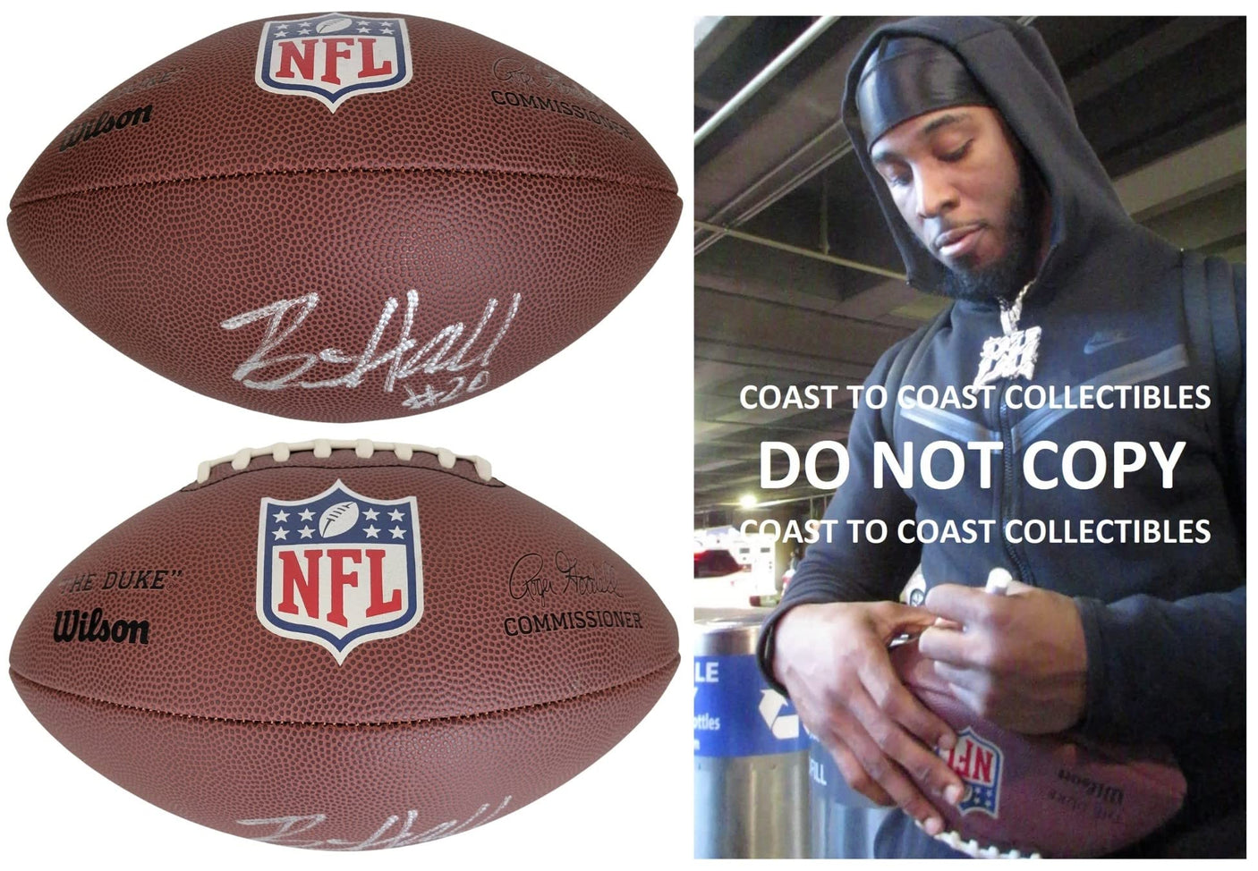 Breece Hall New York Jets signed NFL Duke football exact proof COA autographed