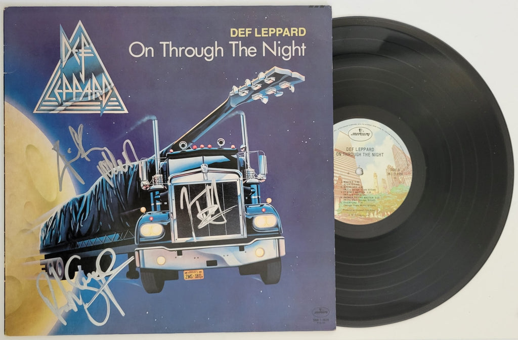 Def Leppard signed On Through the Night album COA exact proof Elliott,Allen,Savage STAR