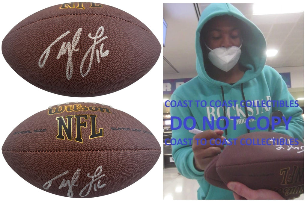 Tyler Lockett Seattle Seahawks signed NFL football COA proof autographed