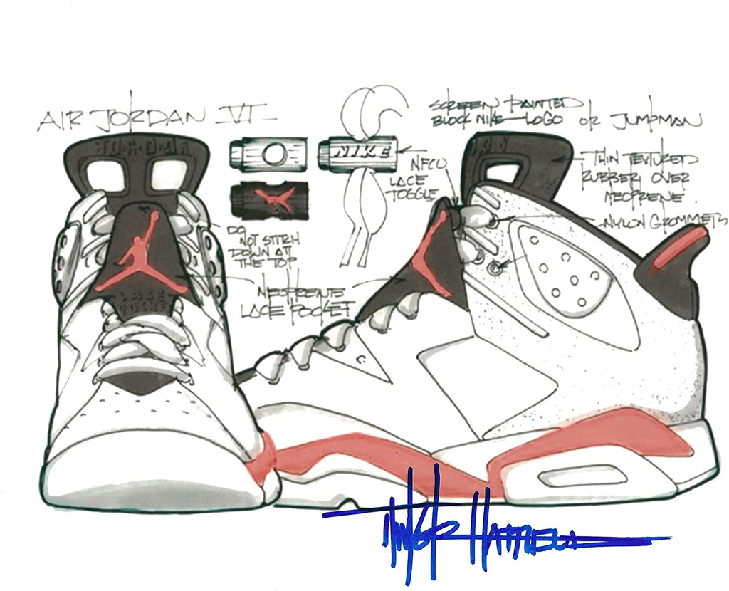 Tinker Hatfield signed Nike Air Jordan 6 8x10 photo COA proof autograph STAR