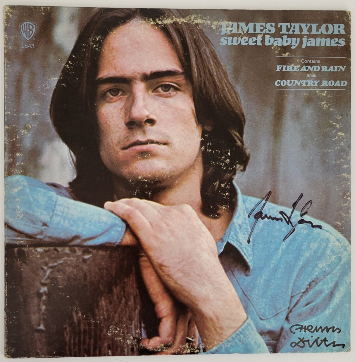 James Taylor Henry Diltz signed Sweet Baby James album vinyl record COA proof STAR