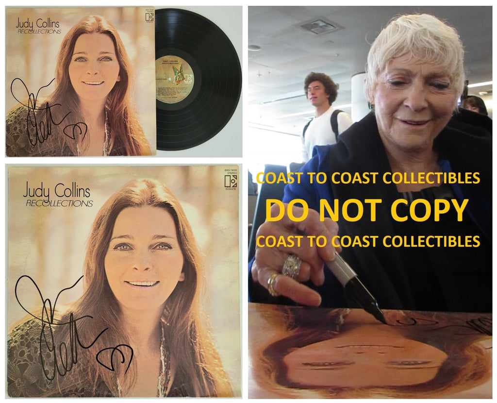 Judy Collins signed Recollections album vinyl record COA proof autographed STAR
