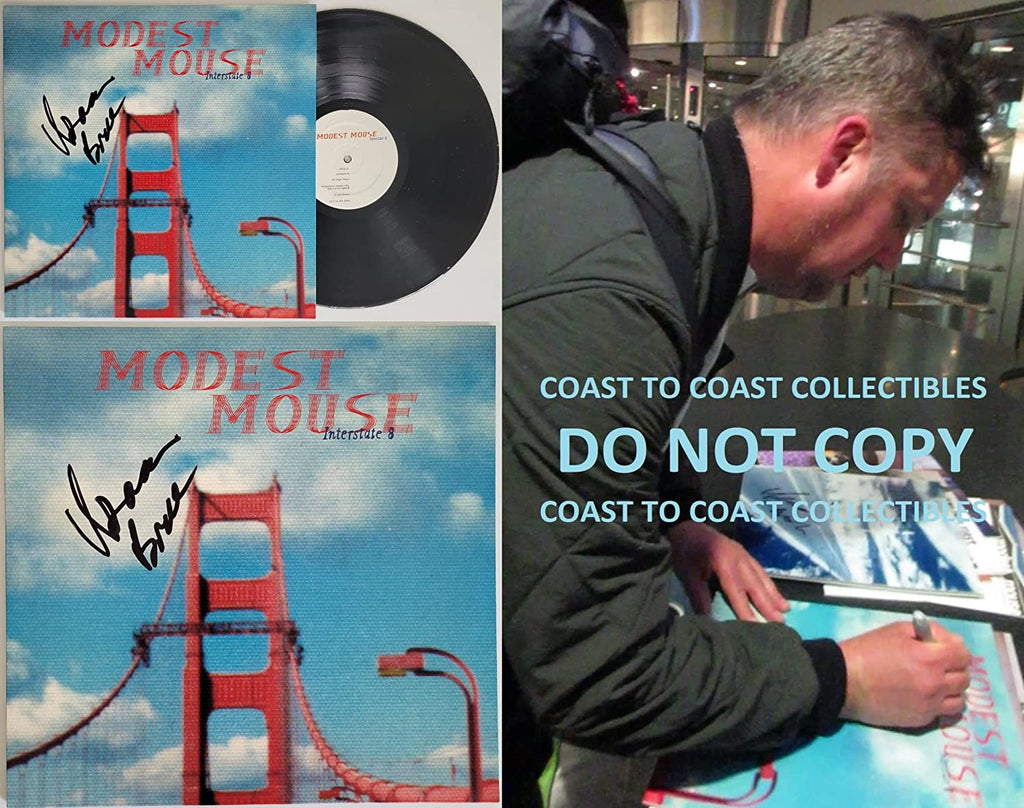 Isaac Brock signed Modest Mouse Interstate 8 album Vinyl Record COA exact Proof STAR