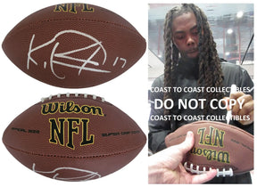 KJ Osborn Signed Football Proof COA Autographed Minnesota Vikings Miami