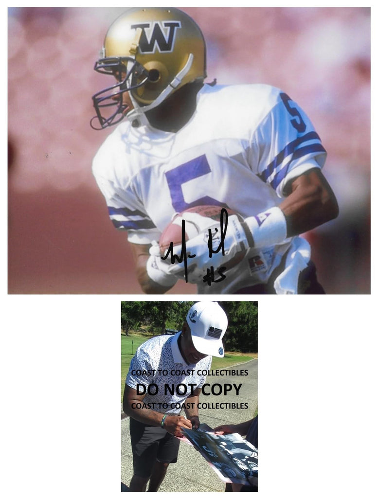 Mario Bailey signed Washington Huskies football 8x10 photo COA proof autographed
