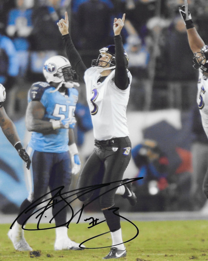 Matt Stover signed Baltimore Ravens football 8x10 photo COA proof autographed,
