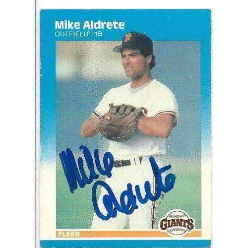 1987, Mike Aldrete, San Francisco Giants, Signed, Autographed, Fleer Baseball Card, Card # 264,