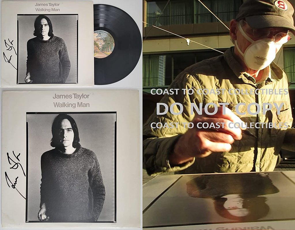 James Taylor signed autographed Walking Man album vinyl record COA exact proof STAR