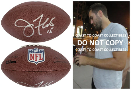 Joe Flacco Signed Football Proof COA Autographed Baltimore Ravnes Cleveland Browns
