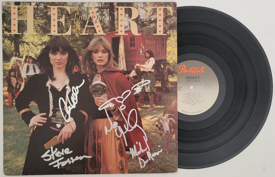 Nancy Wilson & Ann Wilson signed Heart Little Queen album proof