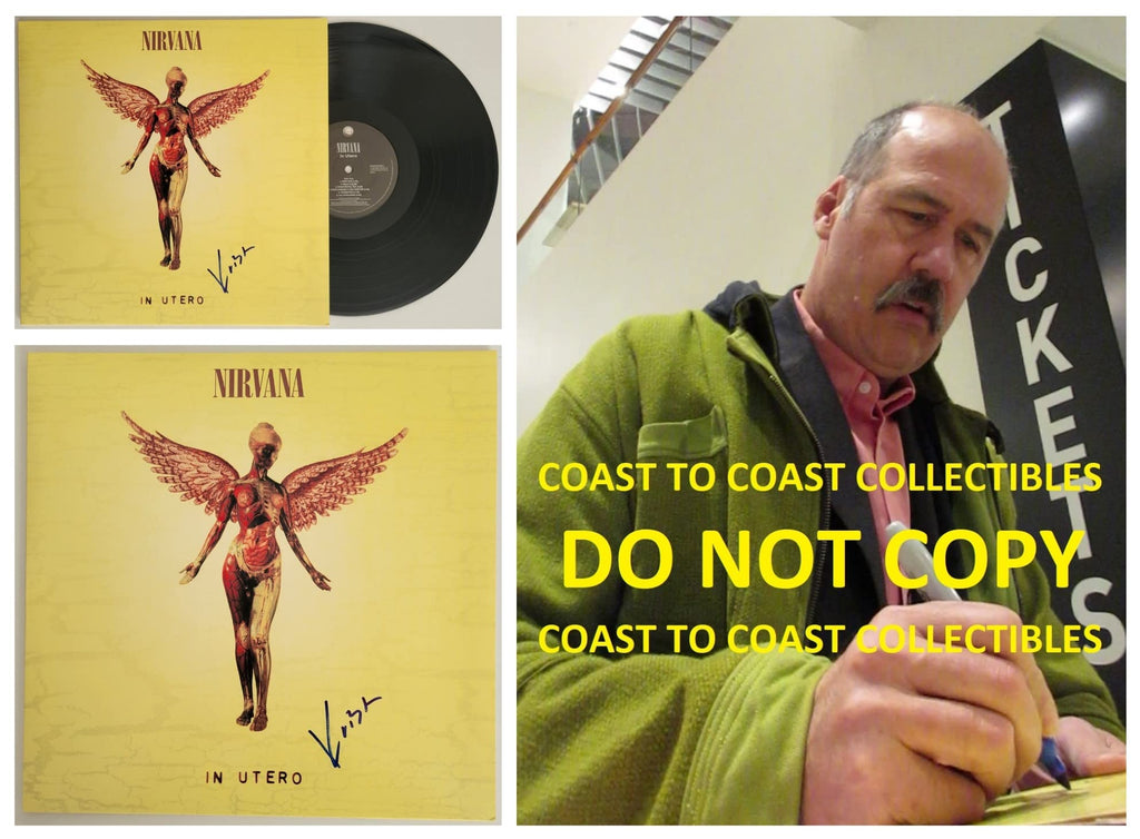 Krist Novoselic signed Nirvana In Utero album, vinyl COA exact proof autographed STAR