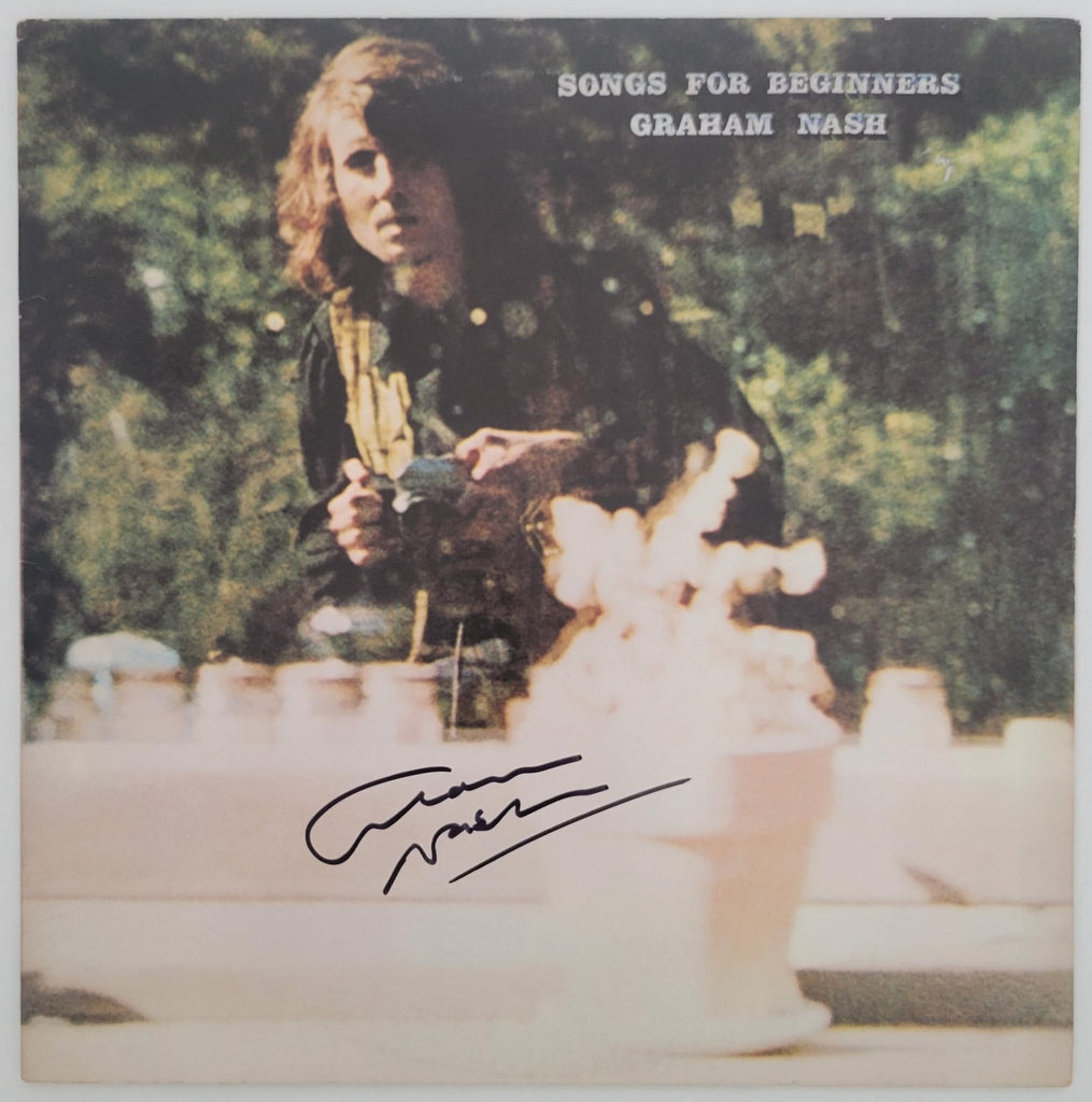 Graham Nash Signed Songs For Beginners Album Vinyl Record COA Proof autographed STAR
