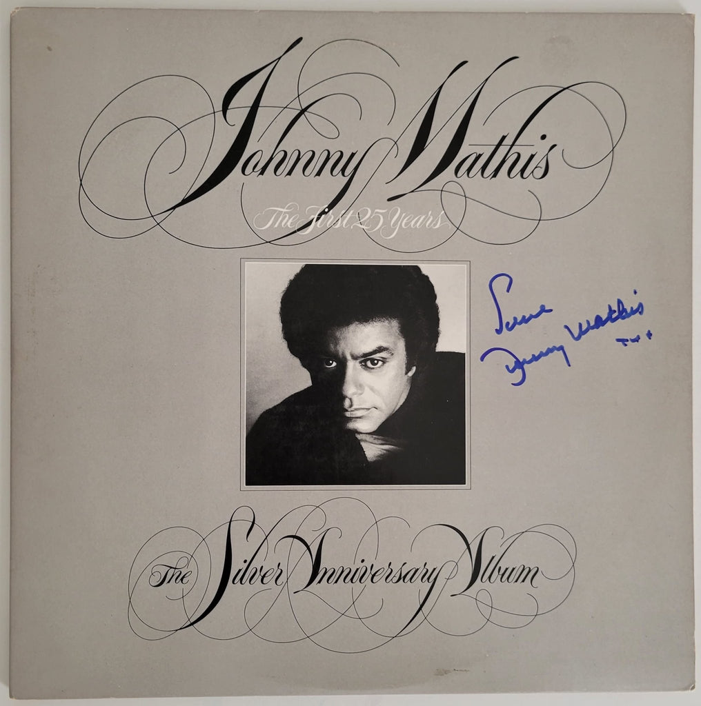 Johnny Mathis signed The First 25 years album, vinyl COA exact proof autographed STAR