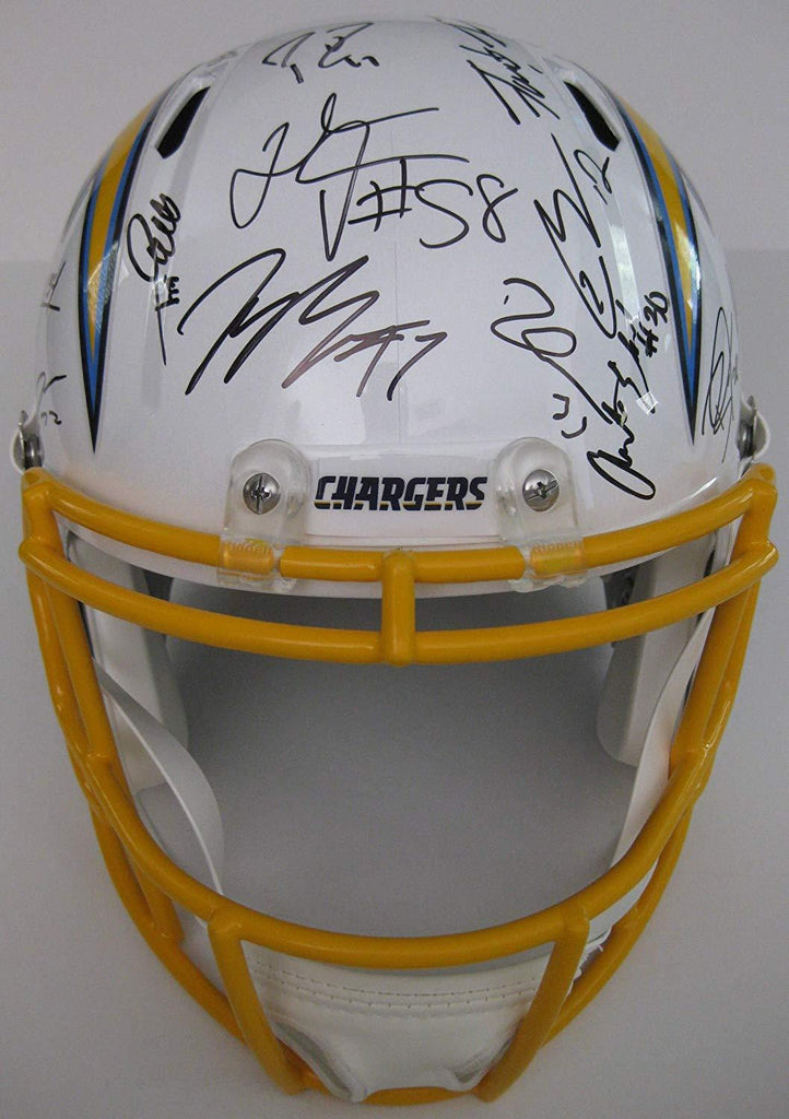 2019 Los Angeles Chargers, LA Chargers team signed autographed, full size football speed helmet, COA, proof photos