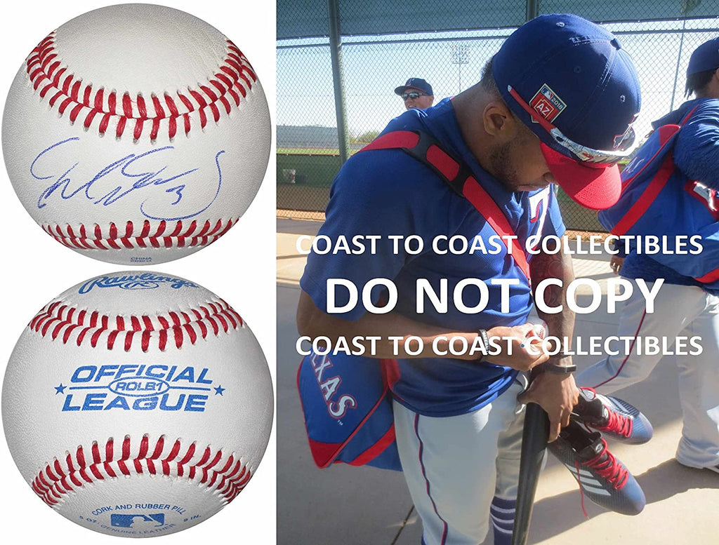 Delino DeShields Cleveland Indians Rangers signed autographed baseball COA proof