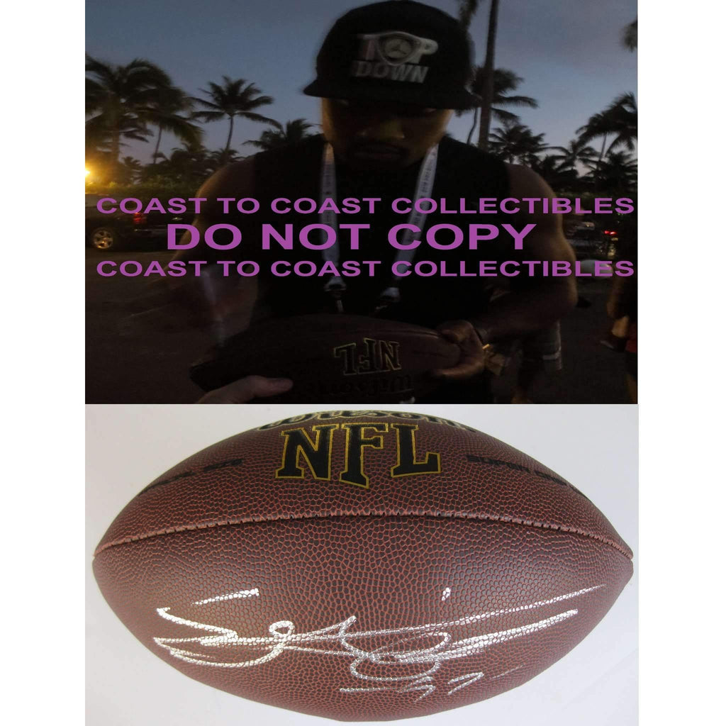 Everson Griffen Minnesota Vikings, USC Trojans, Signed, Autographed, NFL Football, a COA with the Proof Photo of Everson Signing Will Be Included