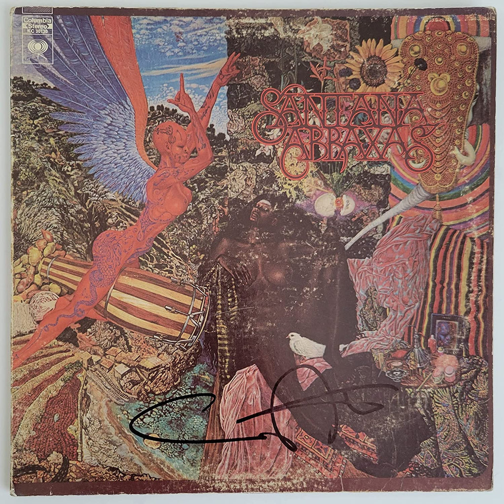 Carlos Santana signed Santana Abraxas album COA exact proof autographed Vinyl star