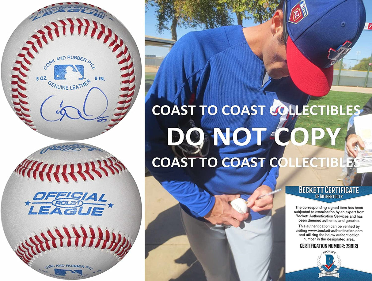 Cole Hamels Philadelphia Phillies Braves signed autographed baseball proof Beckett COA