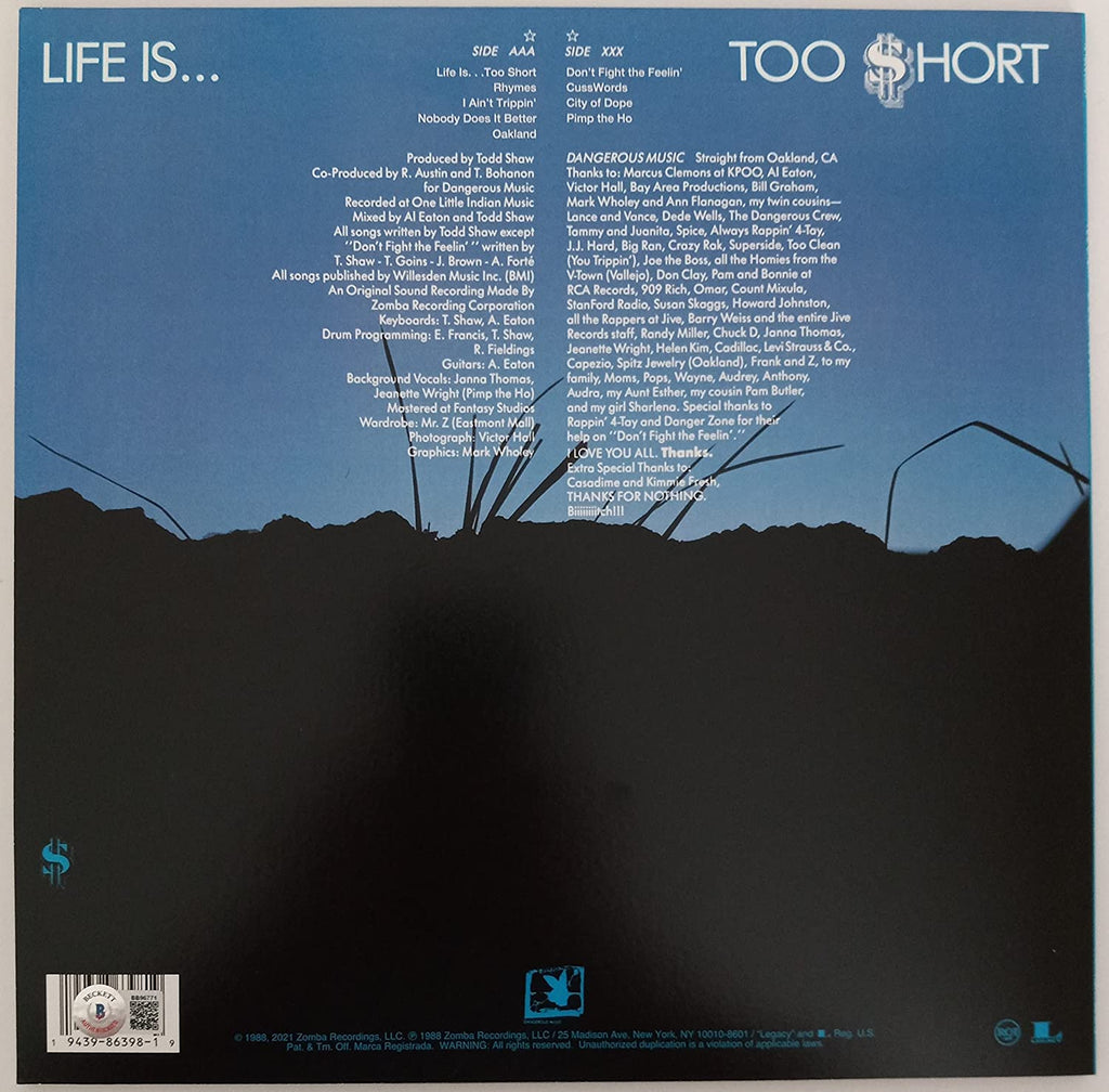 Too Short signed autographed Life is Too Short album vinyl record proof Beckett STAR