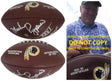 Mark Rypien Signed Washington Logo Football Proof COA Autographed