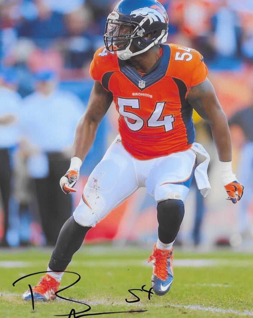 Brandon Marshall signed Denver Broncos football 8x10 photo COA proof autographed