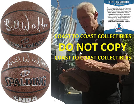 Bill Walton Blazers Clippers Celtics signed autographed NBA basketball proof Beckett COA