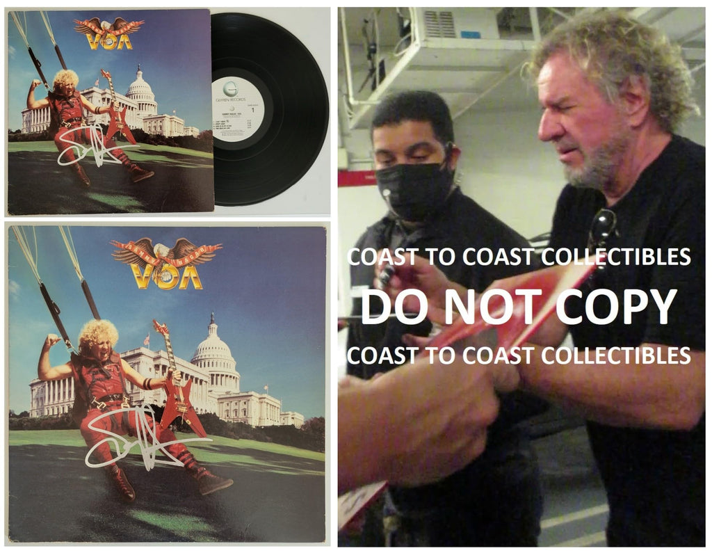 Sammy Hager signed VOA album vinyl Record COA proof autographed I can't Drive 55 star