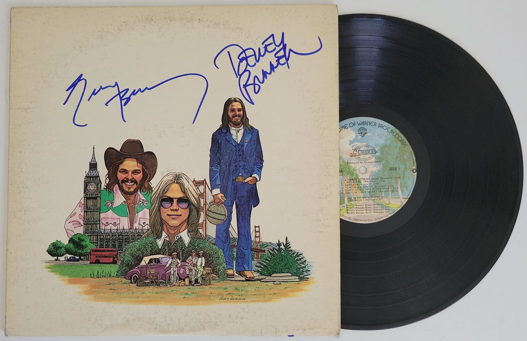 Dewey Bunnell Gerry Beckley signed America Greatest Hits album vinyl record COA proof STAR