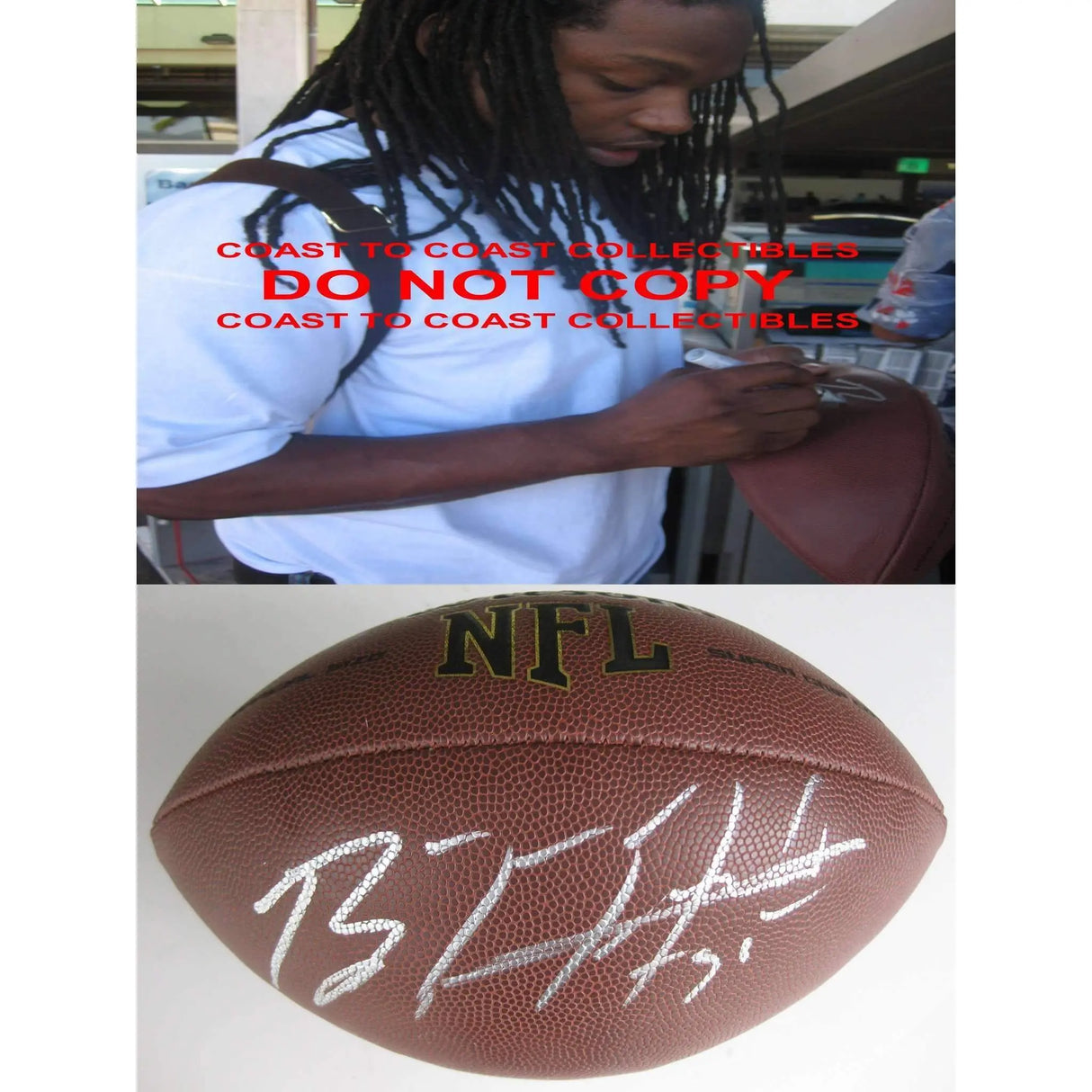 Brandon Meriweather Washington Redskins, Chicago Bears, Miami Hurricanes signed autographed football
