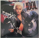 Billy Idol Steve Stevens signed Don't Need Gun album vinyl LP COA exact proof STAR