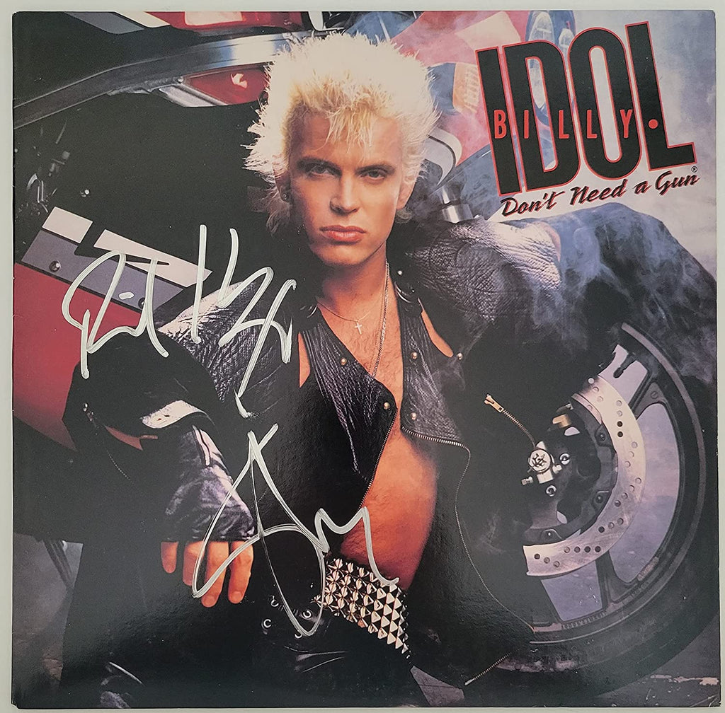 Billy Idol Steve Stevens signed Don't Need Gun album vinyl LP COA exact proof STAR