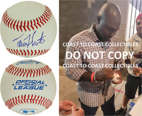 Torii Hunter Minnesota Twins Angels Tigers signed baseball COA proof autographed