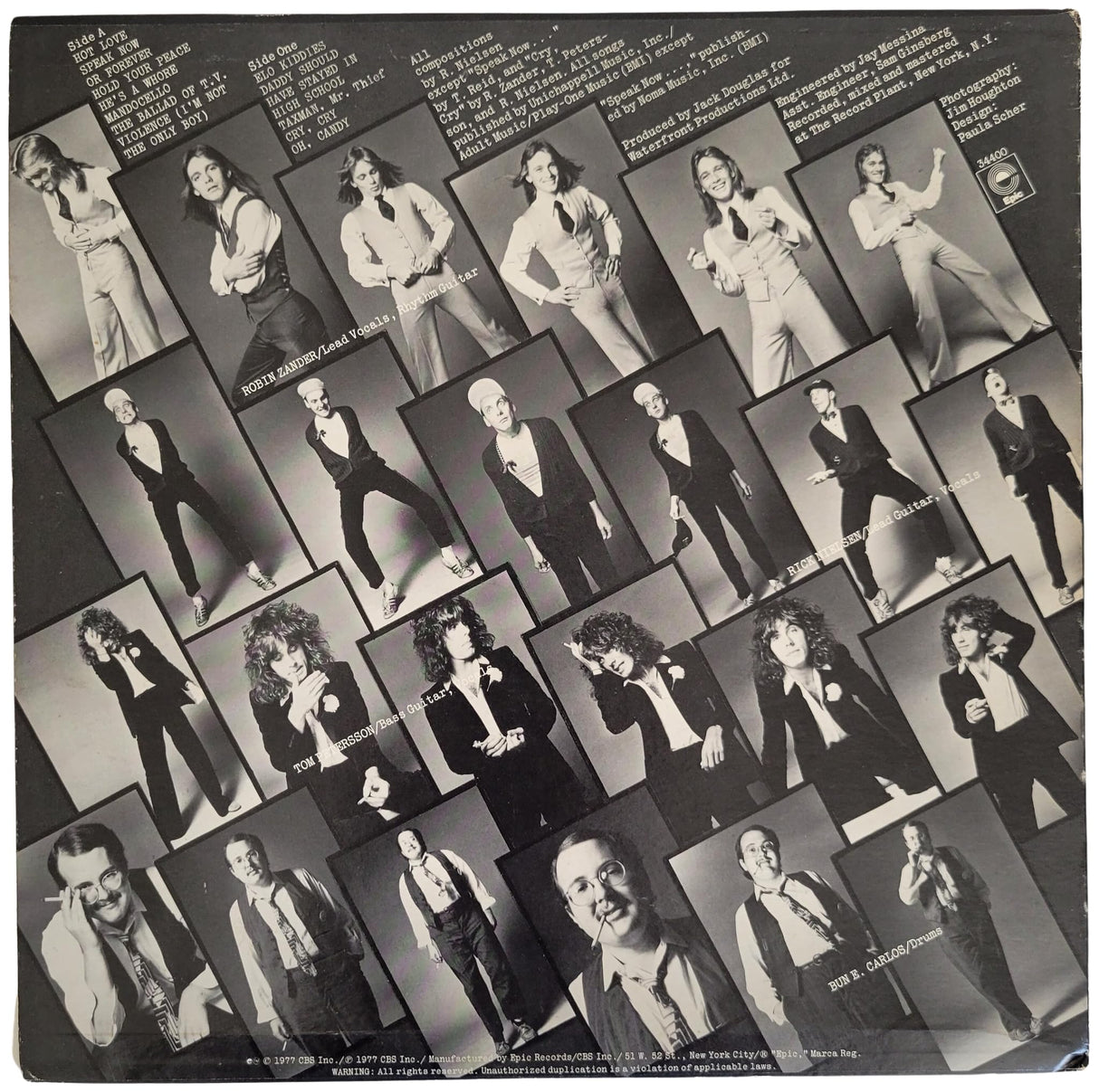 Cheap Trick band signed album Vinyl COA proof Robin Zander,Rick Nielsen,Tom Peterson star