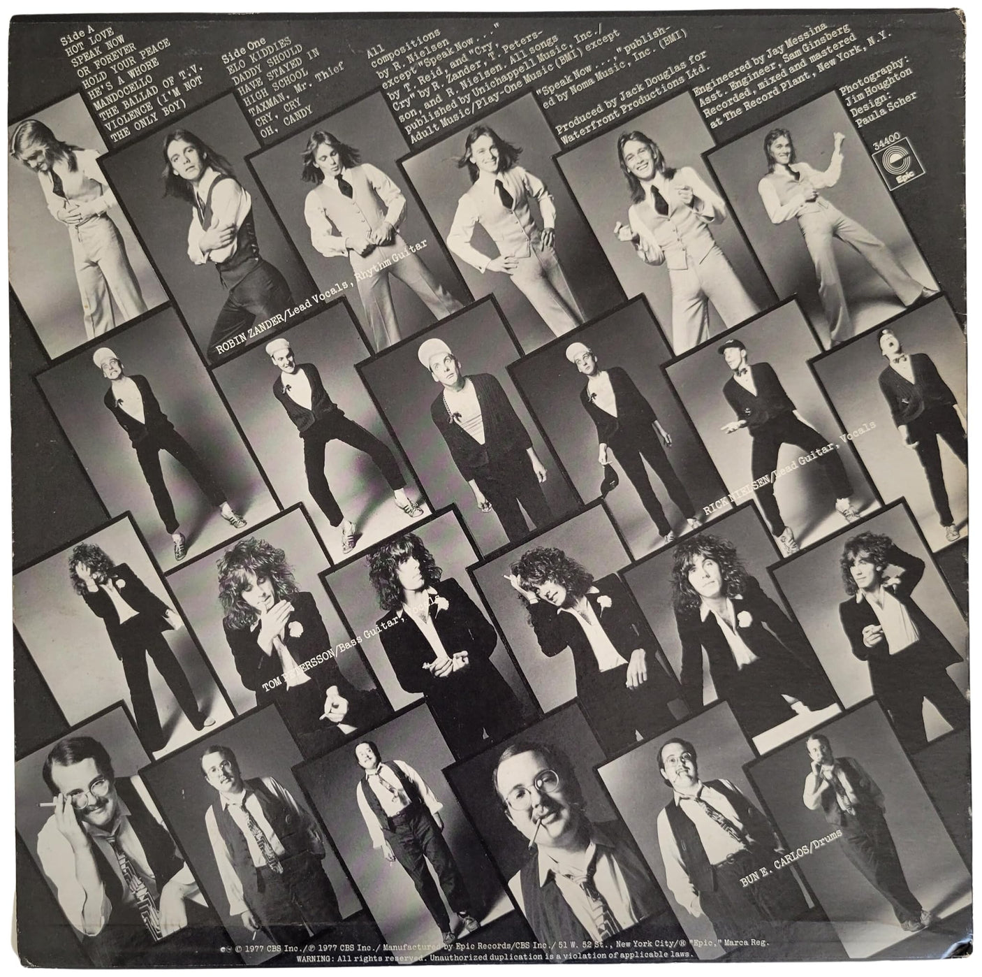 Cheap Trick band signed album Vinyl COA proof Robin Zander,Rick Nielsen,Tom Peterson star