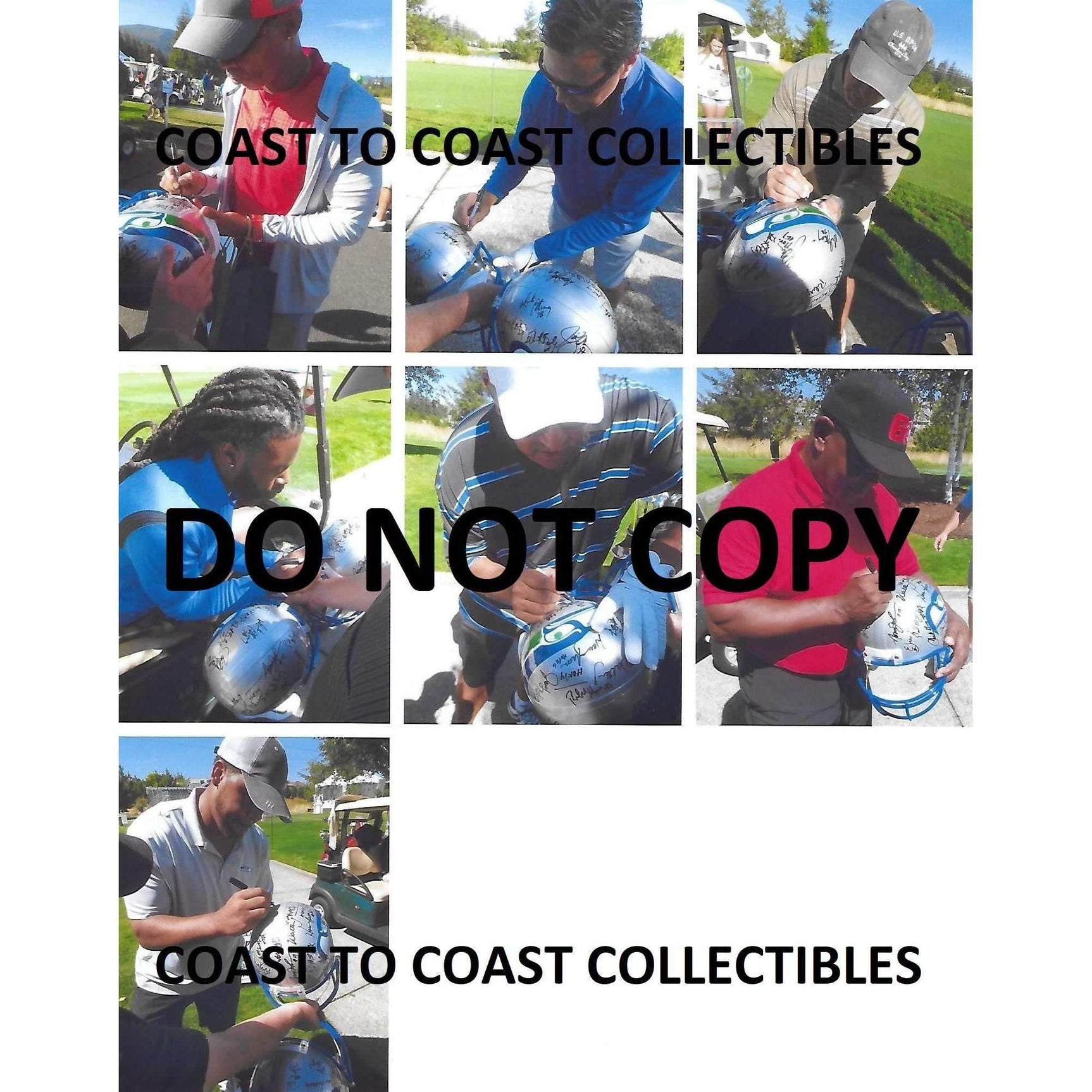 Seattle Seahawks, Legends, Signed, Autographed, Full Size Football Helmet, a Coa and the the Proof Photos of Seahawks Legends Signing Will Be Included.
