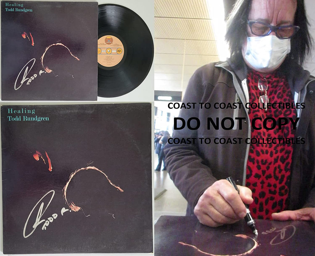 Todd Rundgren signed Healing album, vinyl record COA exact proof autographed STAR