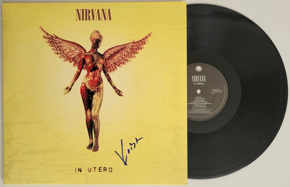 Krist Novoselic signed Nirvana In Utero album, vinyl COA exact proof autographed STAR