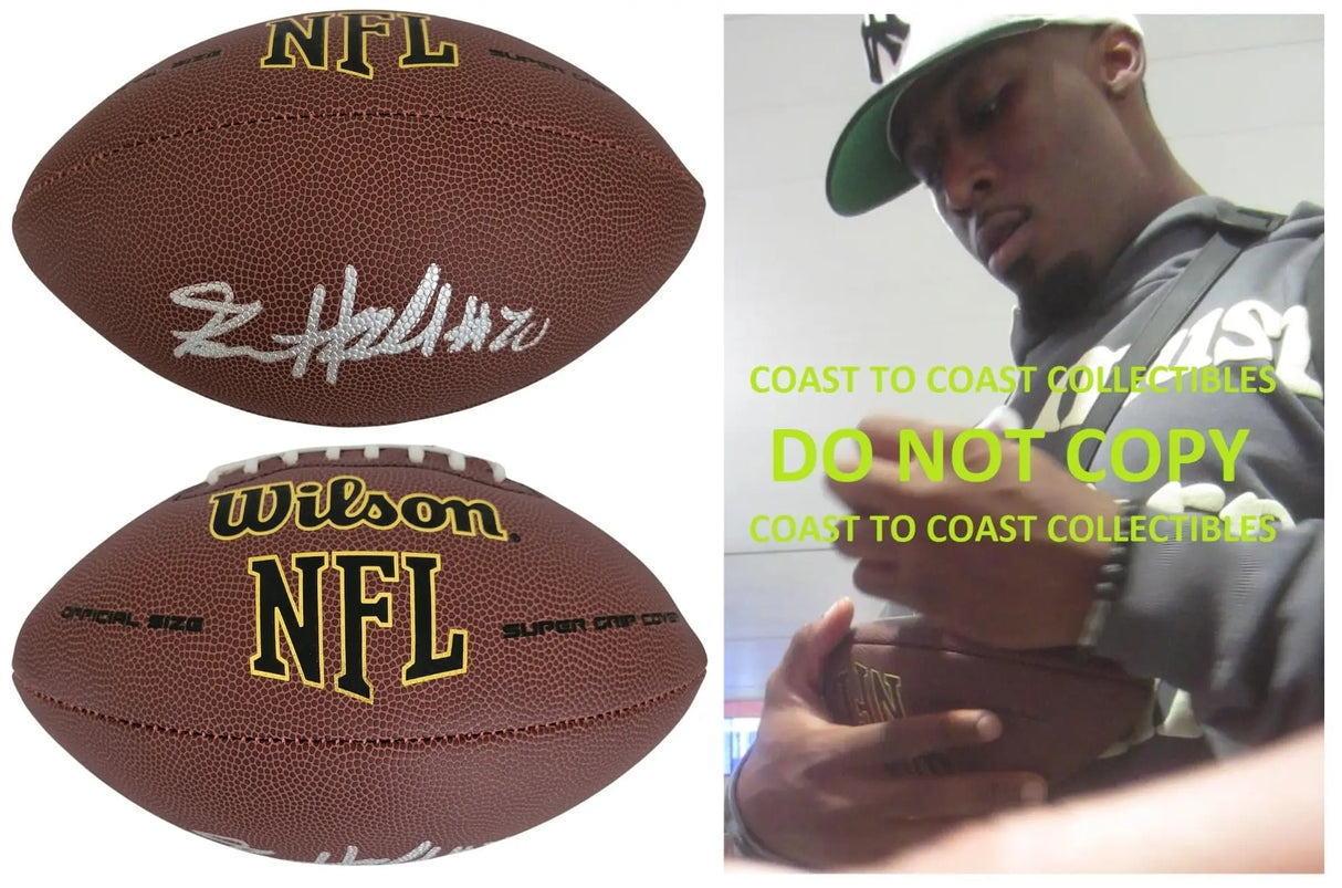 Breece Hall Signed Football Proof COA Autographed New York Jets NFL Iowa State