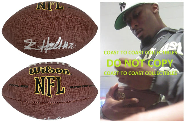 Breece Hall Signed Football Proof COA Autographed New York Jets NFL Iowa State