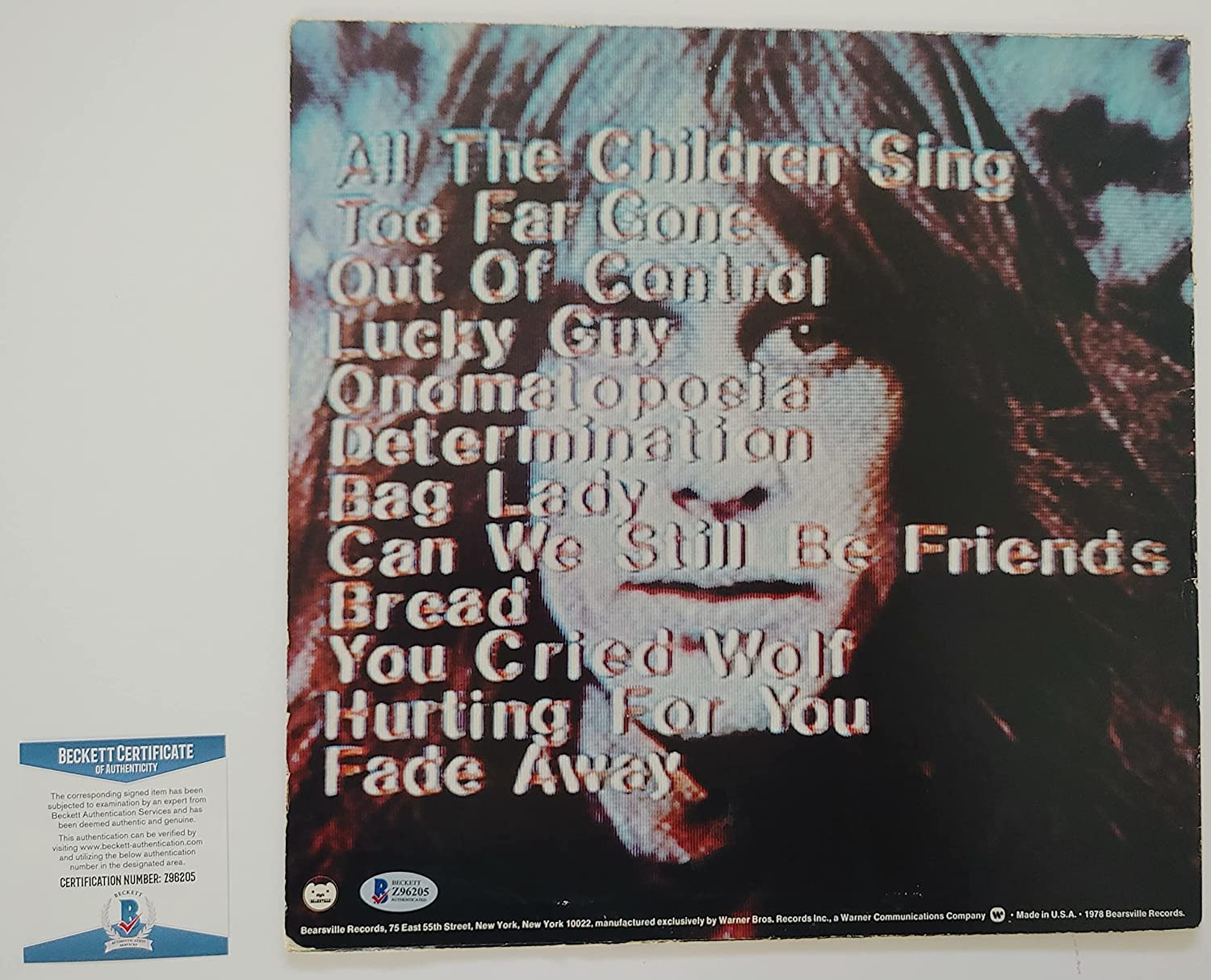 Todd Rundgren signed Hermit of Mink Hollow Album Vinyl Record Proof Beckett STAR autographed