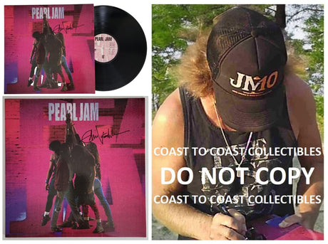 Eddie Vedder signed Pearl Jam Ten album COA proof autographed vinyl Record
