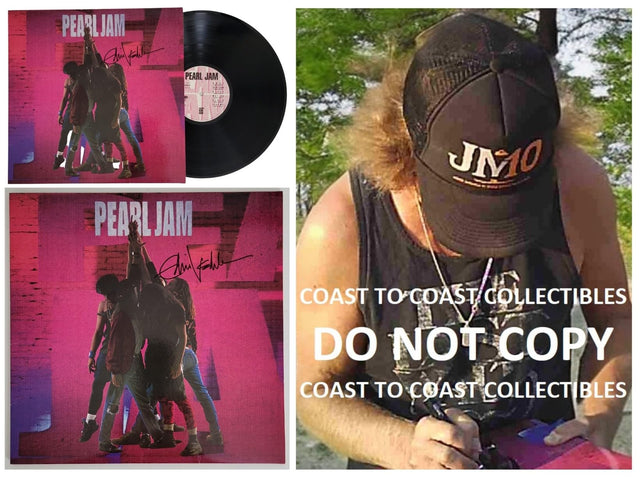 Eddie Vedder signed Pearl Jam Ten album COA proof autographed vinyl Record