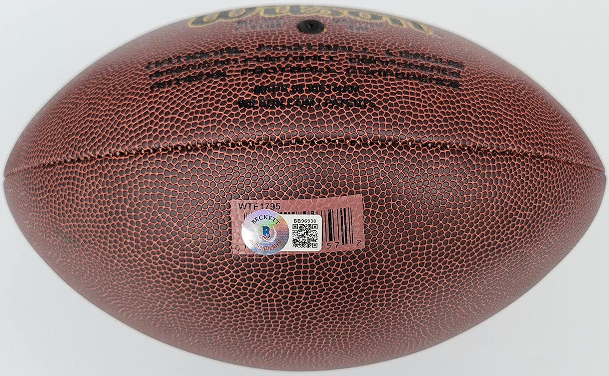 Lawyer Milloy New England Patriots Seahawks signed football proof Beckett COA autograph