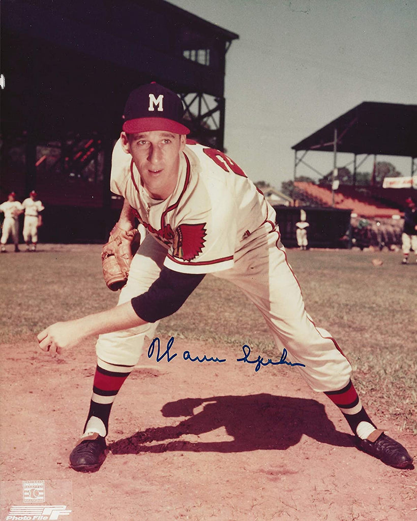 Warren Spahn autographed Milwaukee Braves Baseball 8x10 photo proof COA