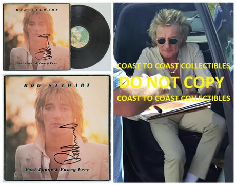Rod Stewart signed Foot Loose & Fancy Free album vinyl record COA exact proof STAR