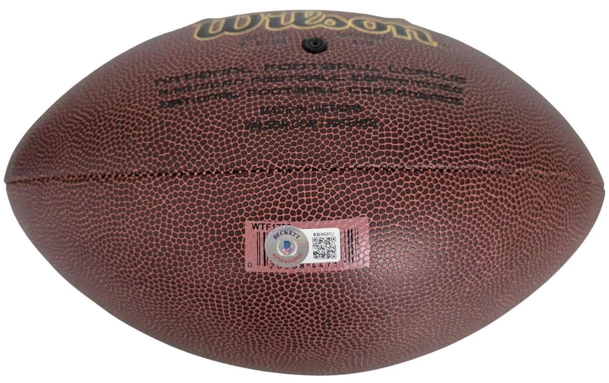 Jim Kelly Buffalo Bills Miami signed NFL football proof Beckett COA autograhped