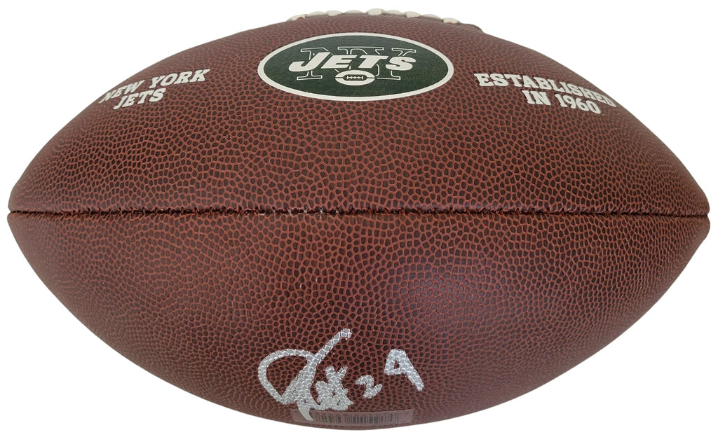 Darrelle Revis HOF signed New York Jets logo football exact proof COA autographed