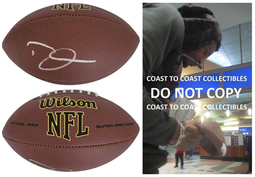 Derwin James Signed Football Proof COA Autographed Los Angeles Chargers FSU